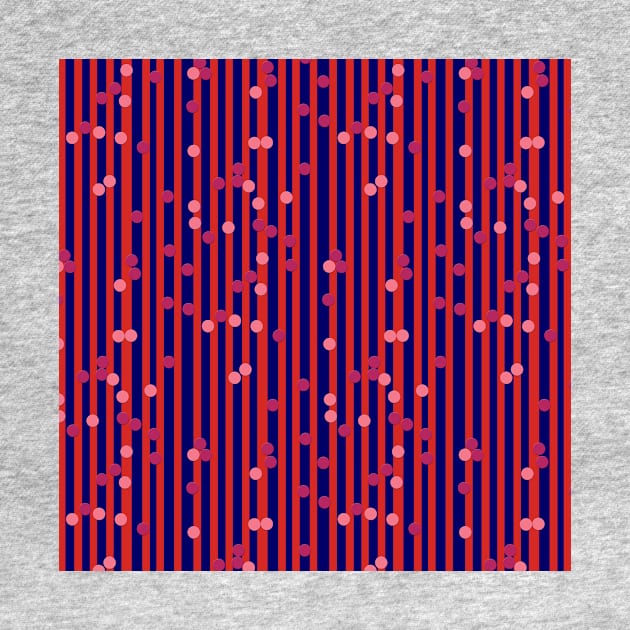 Stripes, Dots - Blue and Red by MitaDreamDesign